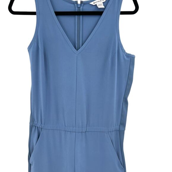 Athleta Brooklyn Jumpsuit Sleeveless Stretch Cottage Blue Size 2 - Picture 4 of 13